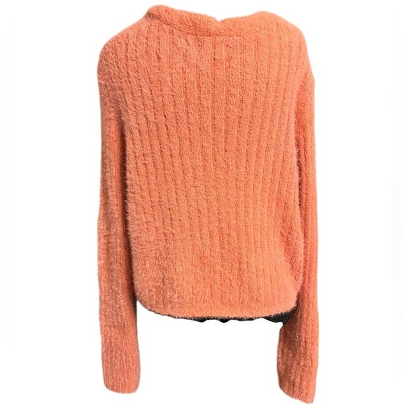 Juniors SO Pink Fuzzy V-Neck Button-Front Cardigan L - Picture 3 of 5